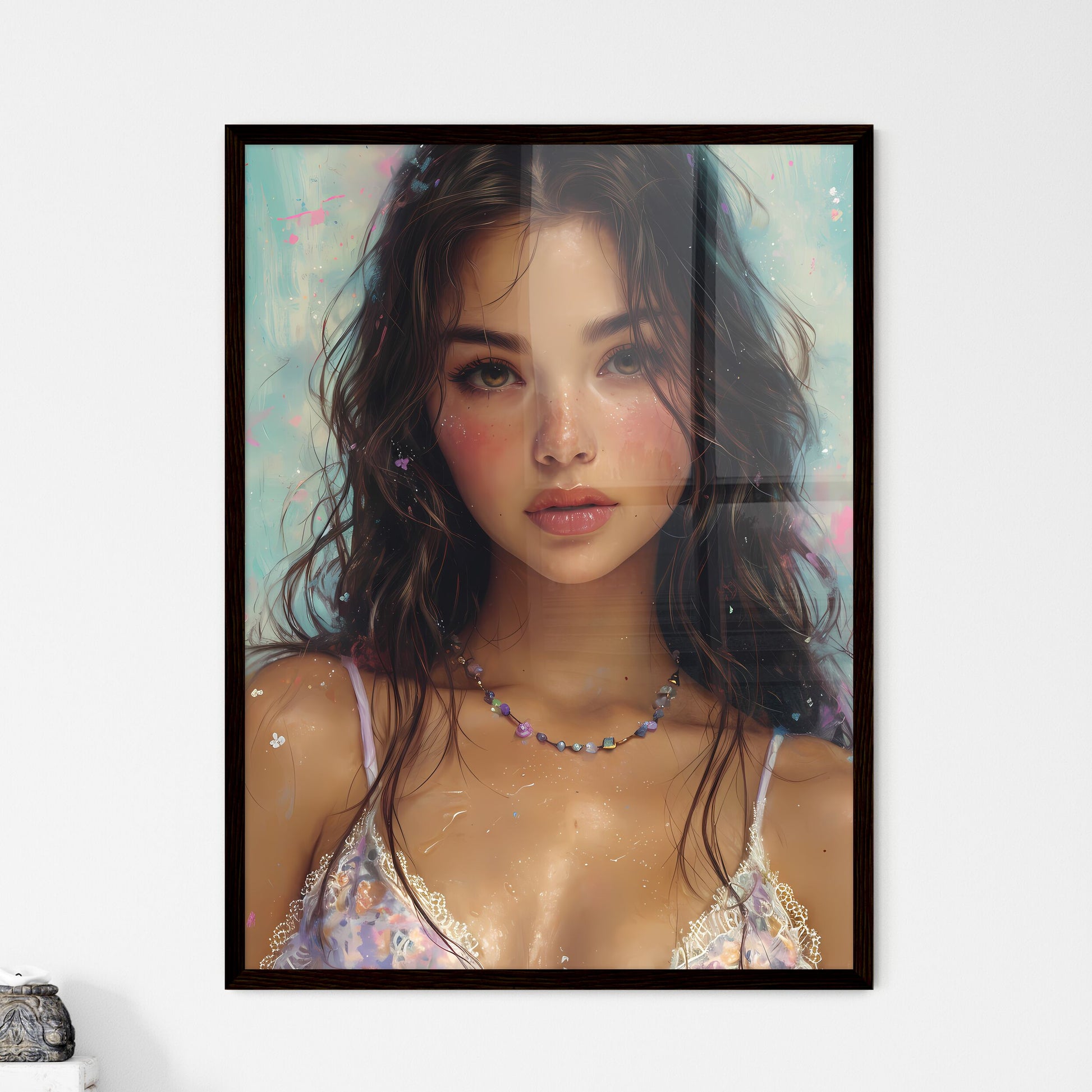 Old comic book style pin up girl - Art print - Framed Art Print