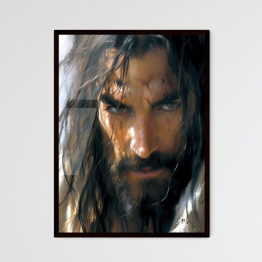 A Christian-themed movie poster, 1980s - Art print of a man with long hair and a beard Default Title