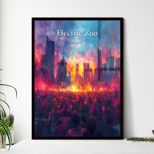 Electric Zoo - Art print of a crowd of people in a city Default Title