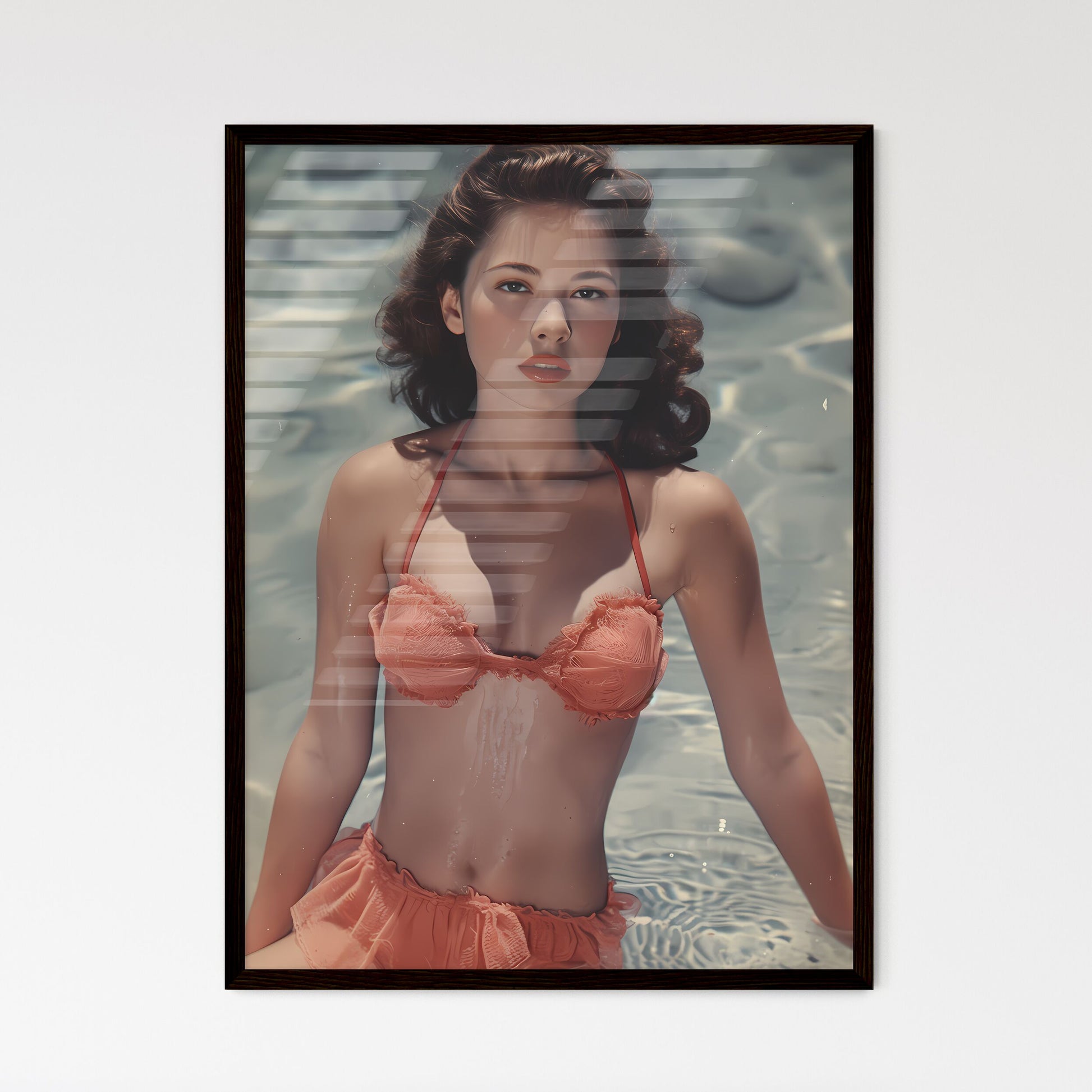 Vintage poster design - Art print of a woman - Framed Art Print