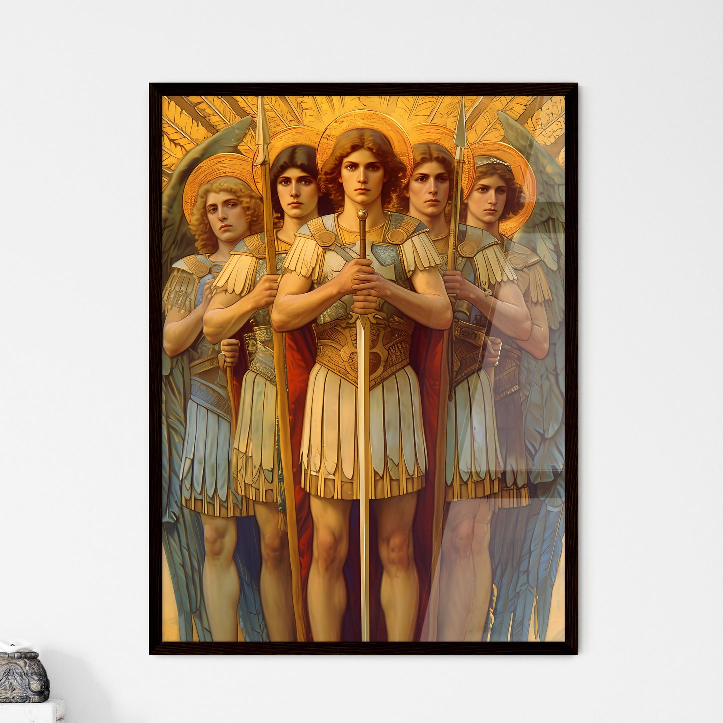 Portrait of the seven archangels Michael - Framed Art Print