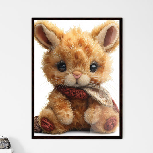 A cute fluffy bunny, watercolor, white background - Art print of a close up of a stuffed animal Default Title