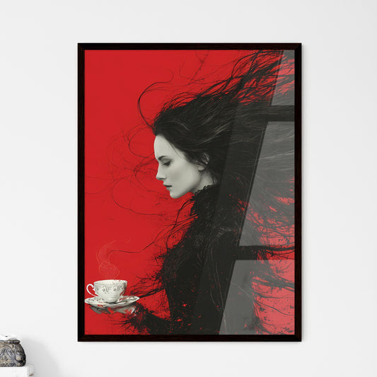Woman with very long hair - Framed Art Print