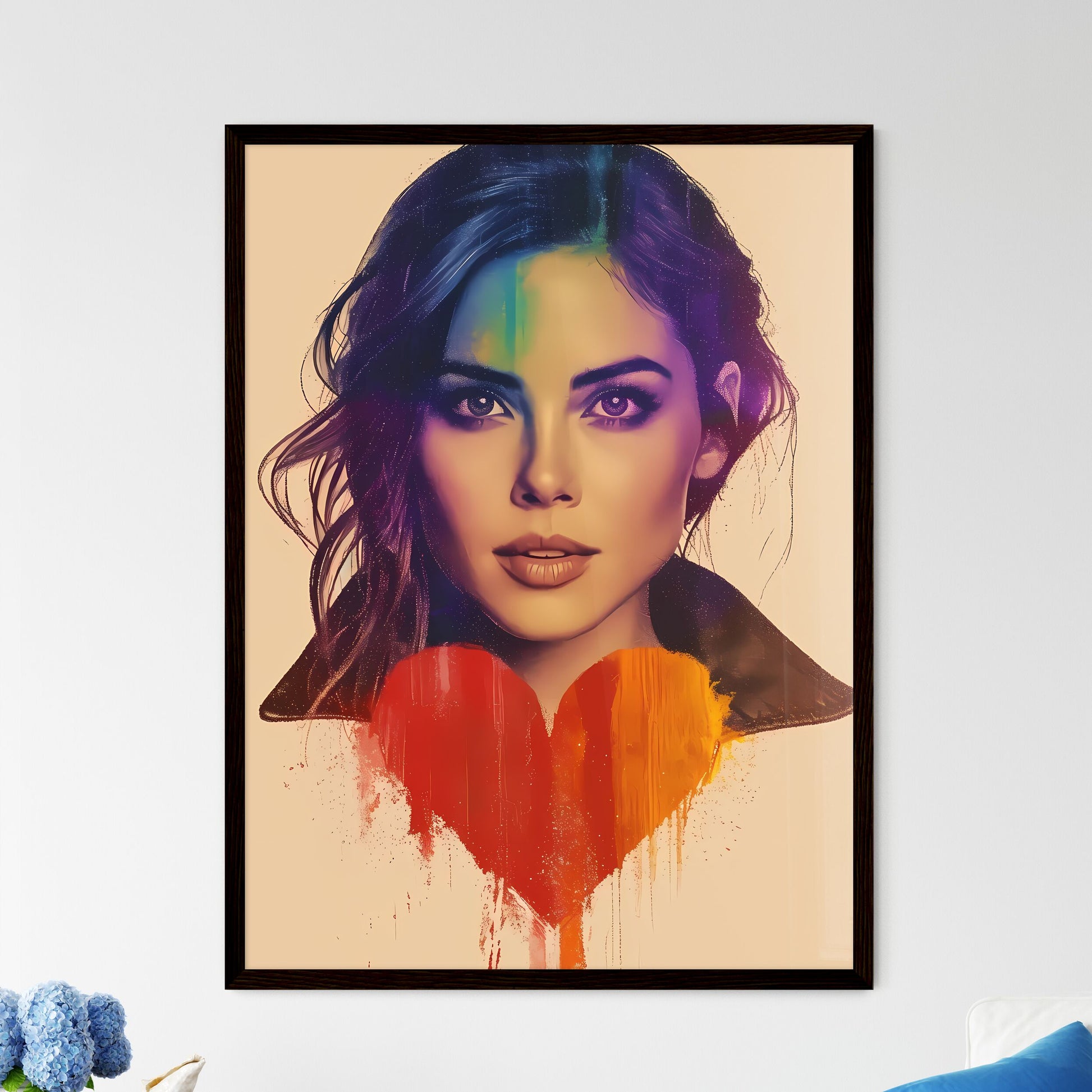 Heart hard adult rock illustration - Art pri - Framed Art Print