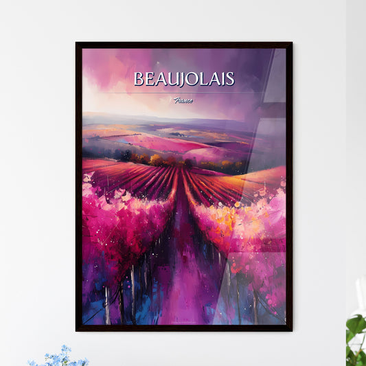 Beaujolais, France - Art print of a painting of a field of pink flowers Default Title