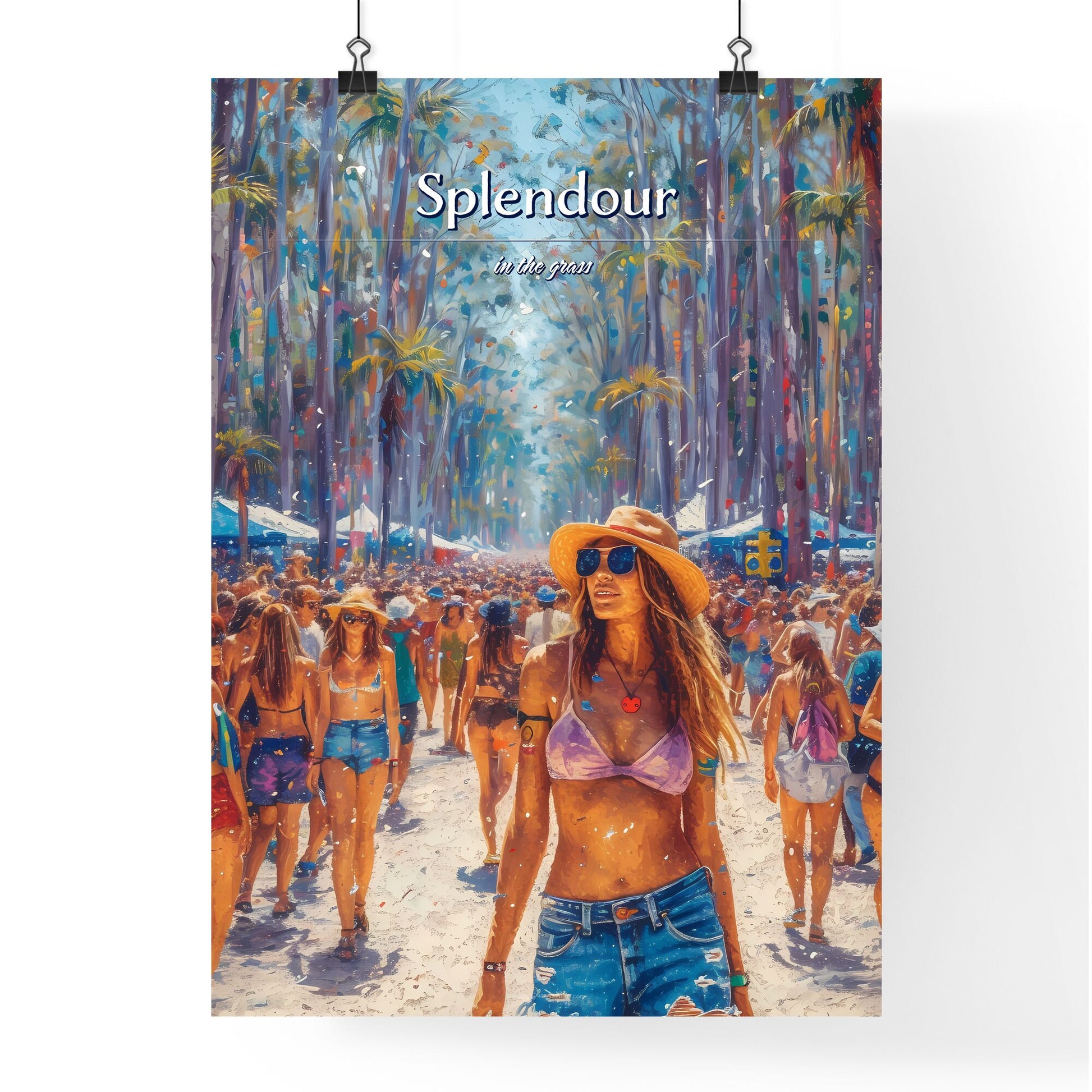 Splendour in the Grass - Art print of a group of people walking in a forest Default Title