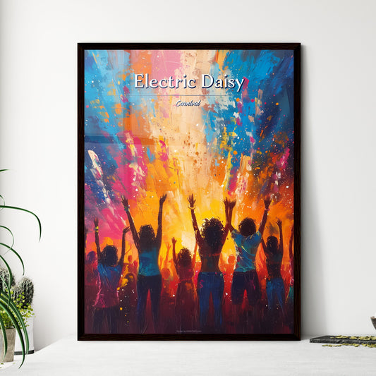 Electric Daisy Carnival (EDC) - Art print of a group of people with their arms up in the air Default Title