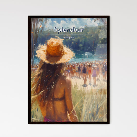 Splendour in the Grass - Art print of a woman in a hat looking at a crowd of people Default Title