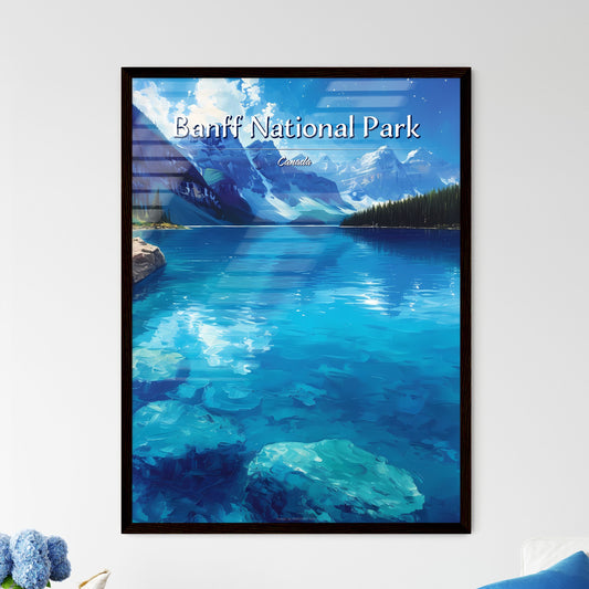 Banff National Park, Canada - Art print of a blue lake with trees and mountains in the background Default Title