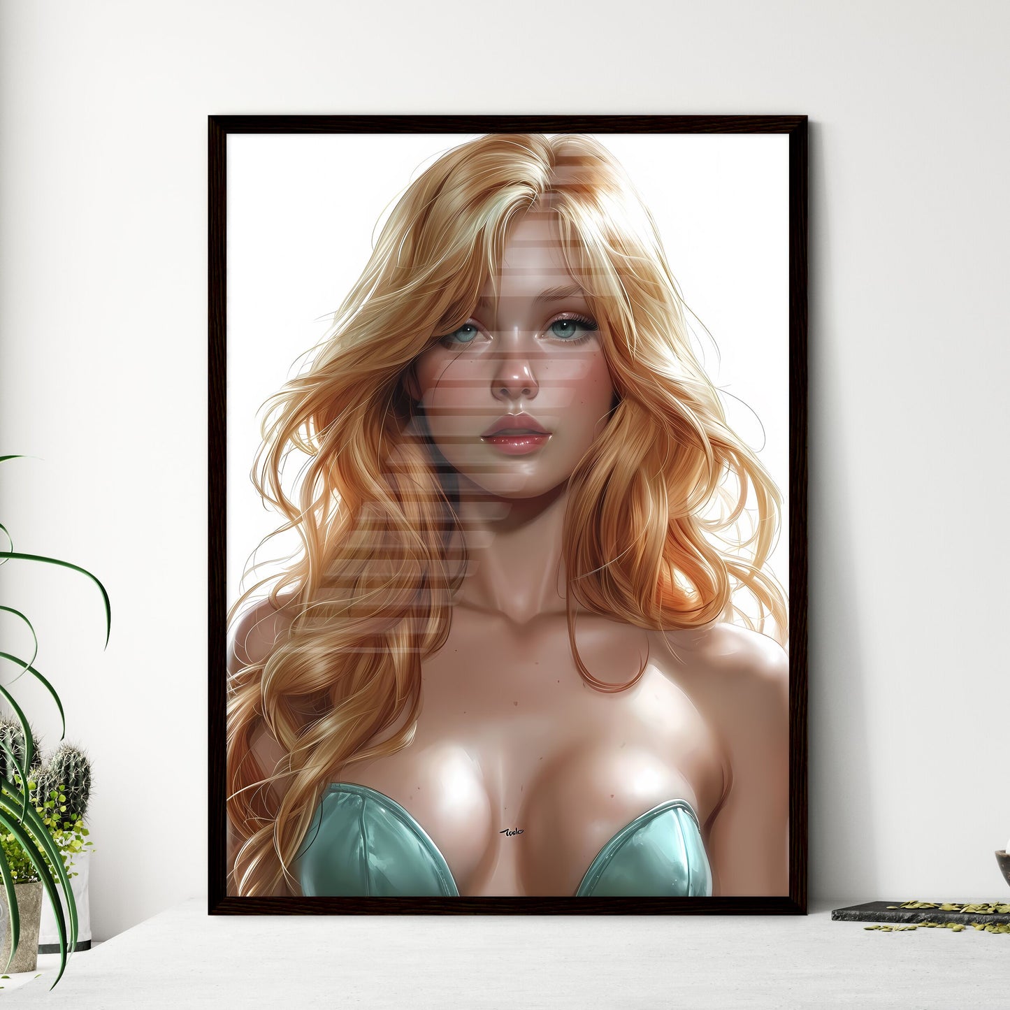 Poster of a pin up with white background - A - Framed Art Print