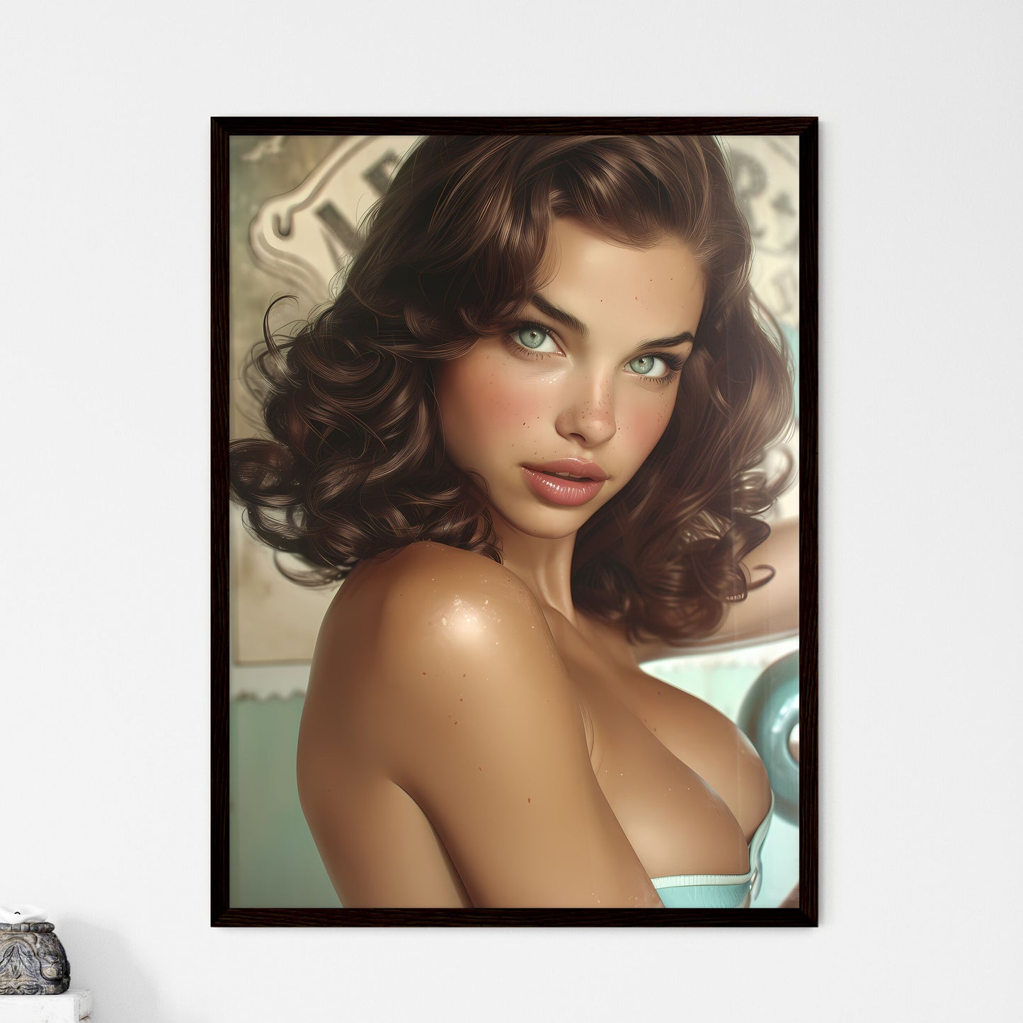 American pin up - Framed Art Print