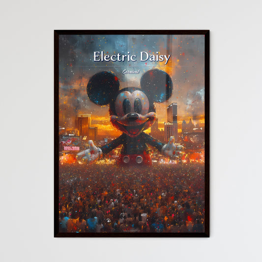 Electric Daisy Carnival (EDC) - Art print of a large crowd of people in front of a cartoon character Default Title