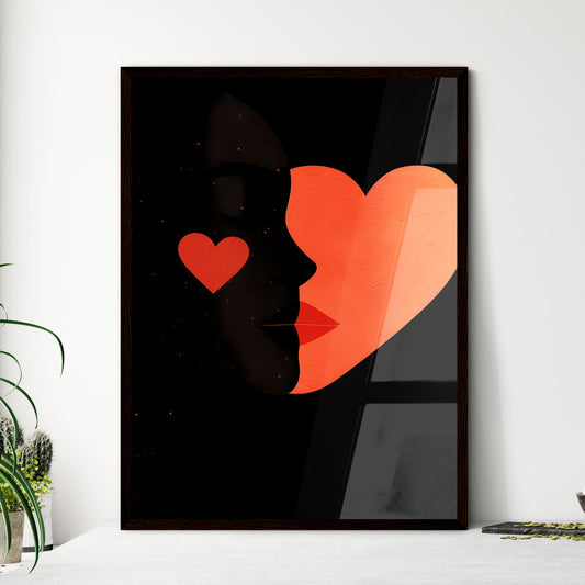 Prepare for an emotional excavation of your love life_s recurring hiccups - Art print of a woman with heart on her face Default Title