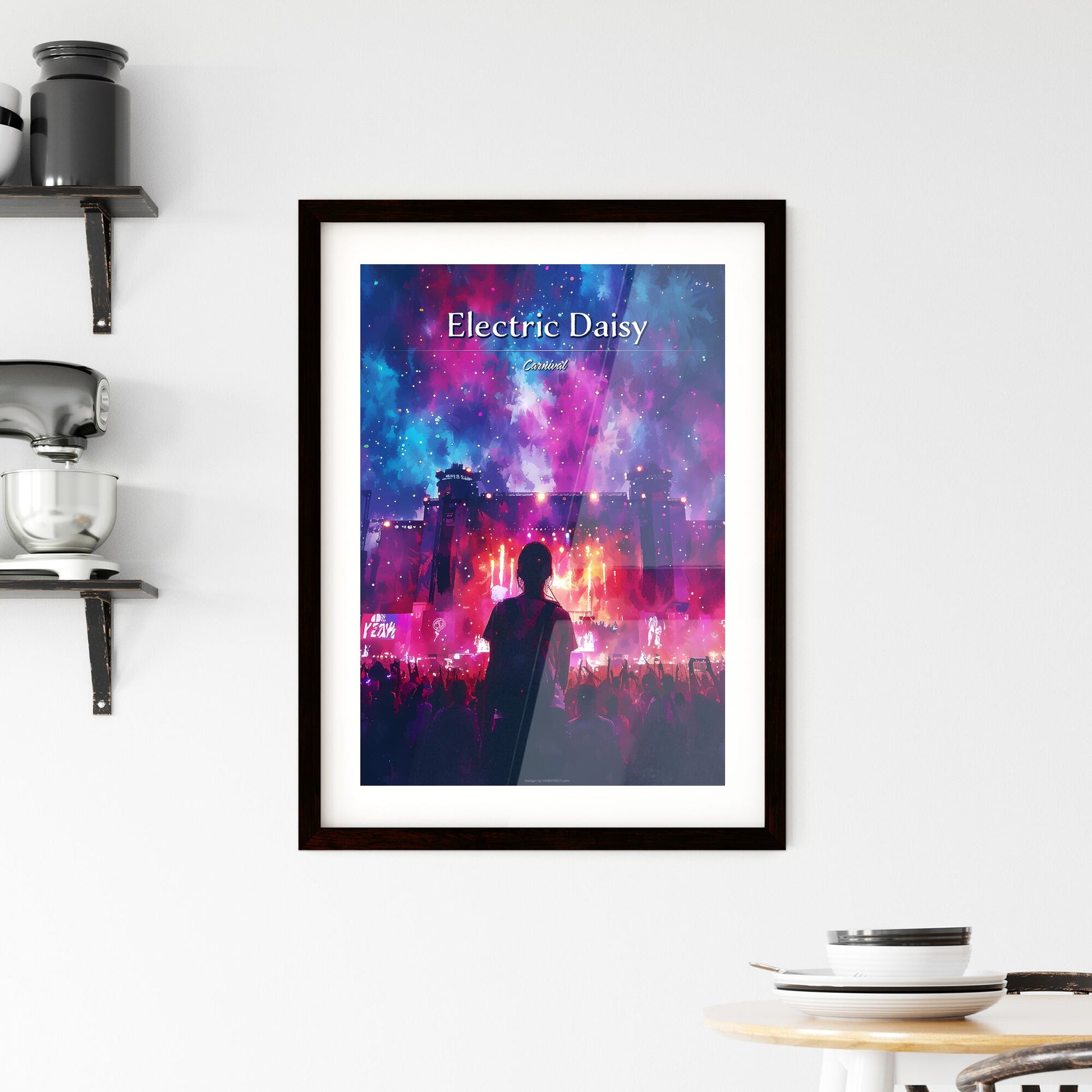 Electric Daisy Carnival (EDC) - Art print of a crowd of people watching a concert Default Title