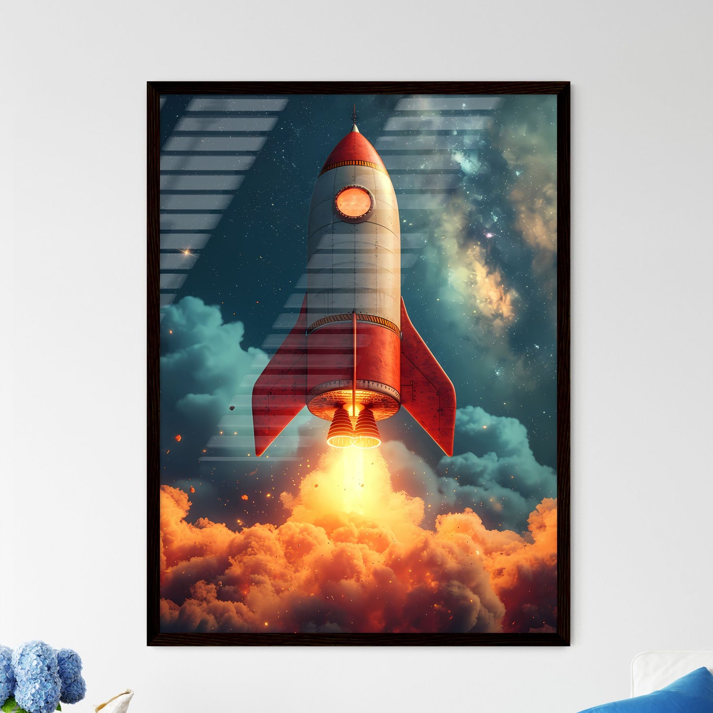 The rocket is launching - Art print of a roc - Framed Art Print