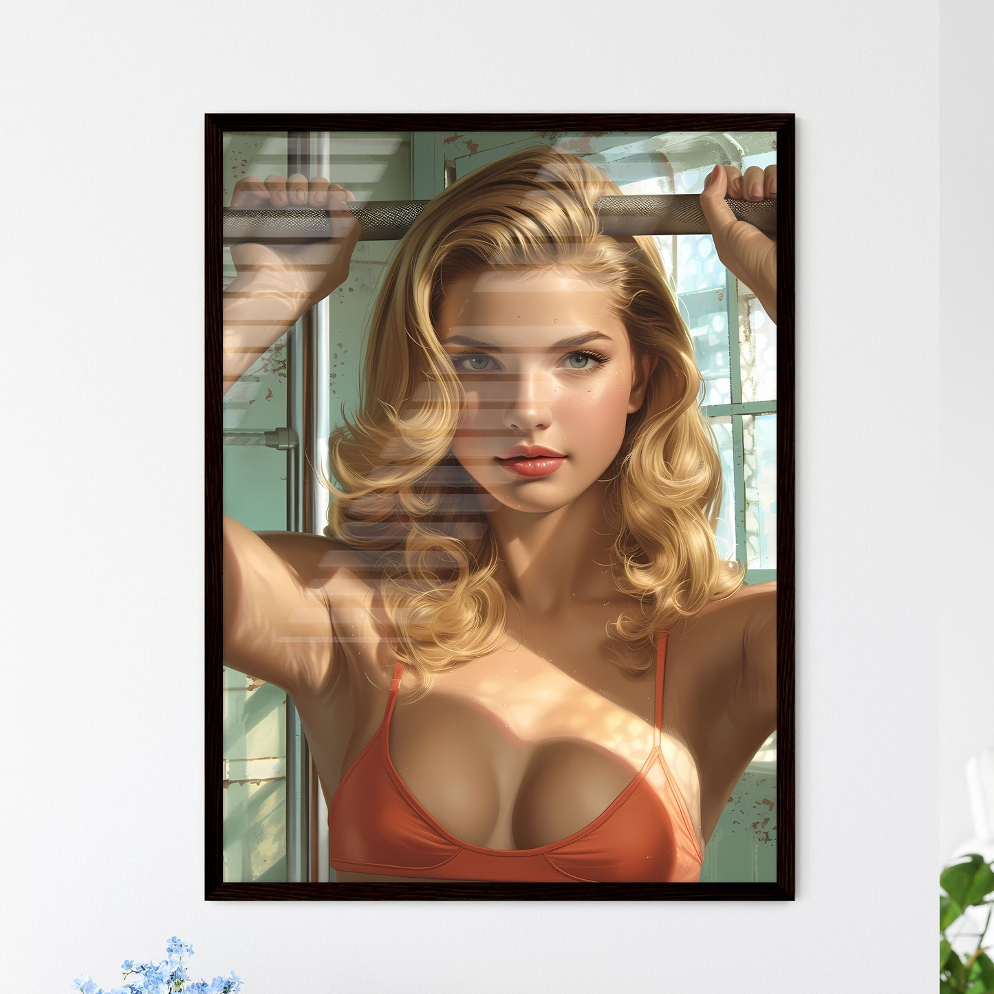 American pin up - Framed Art Print
