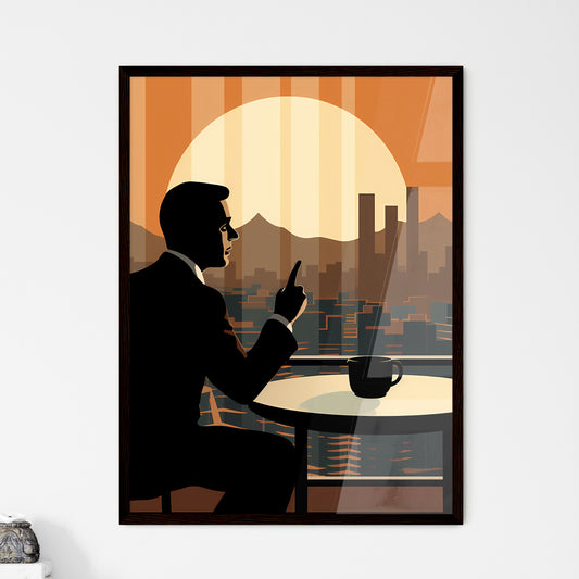 Today, your inner voice is louder and clearer - Art print of a man sitting at a table looking out a window Default Title