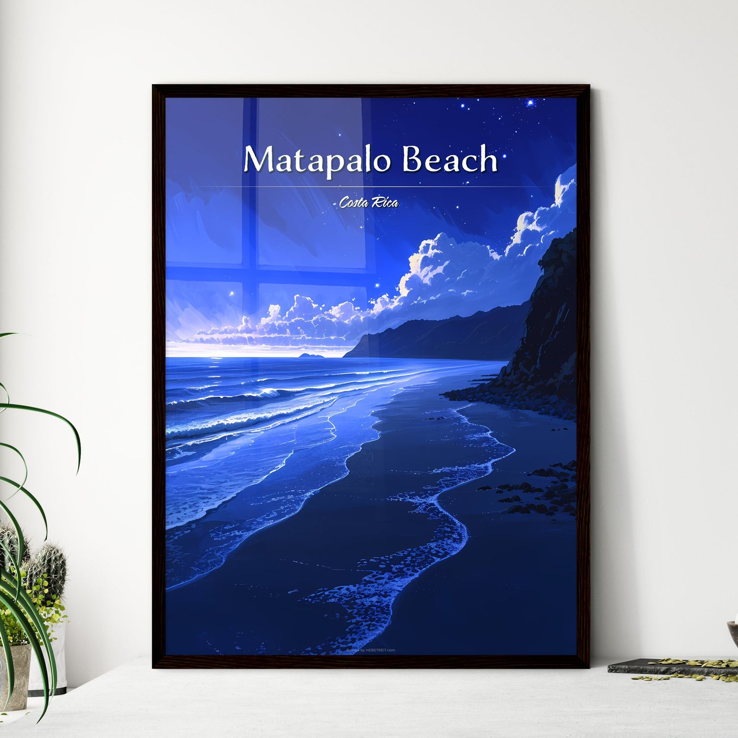 Matapalo Beach, Costa Rica - Art print of a beach with waves and rocks Default Title