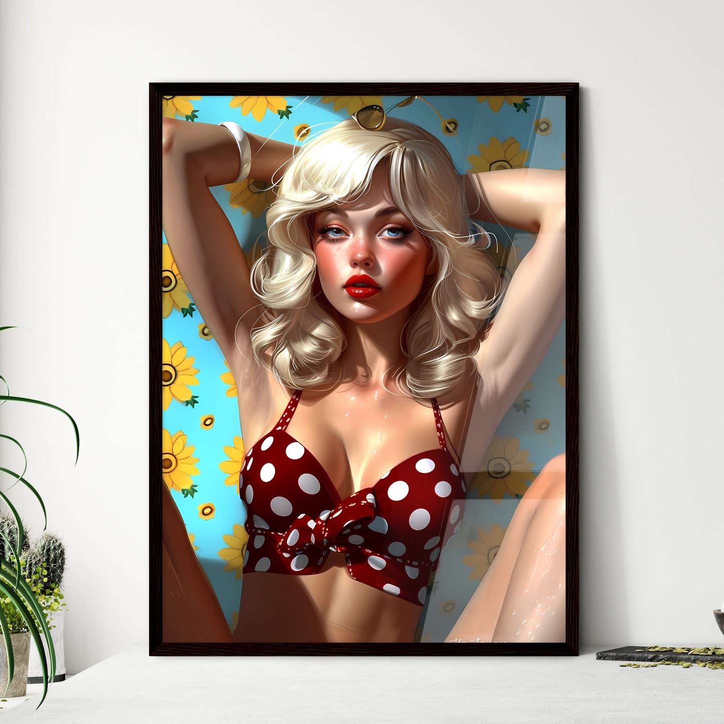 Pin up art TopEngineering Student from Cal T - Framed Art Print