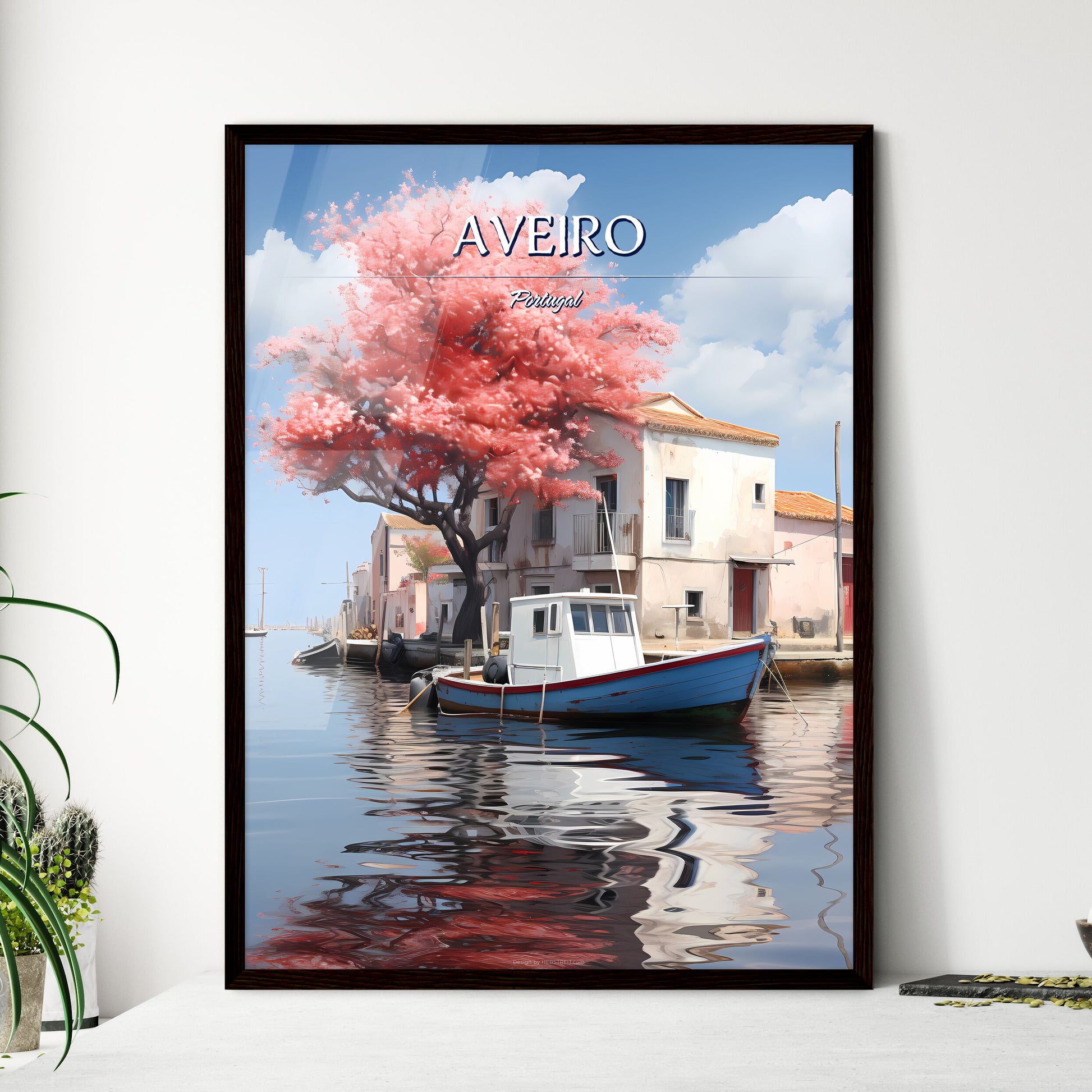 Aveiro, Portugal - Art print of a boat on the water Framed Art