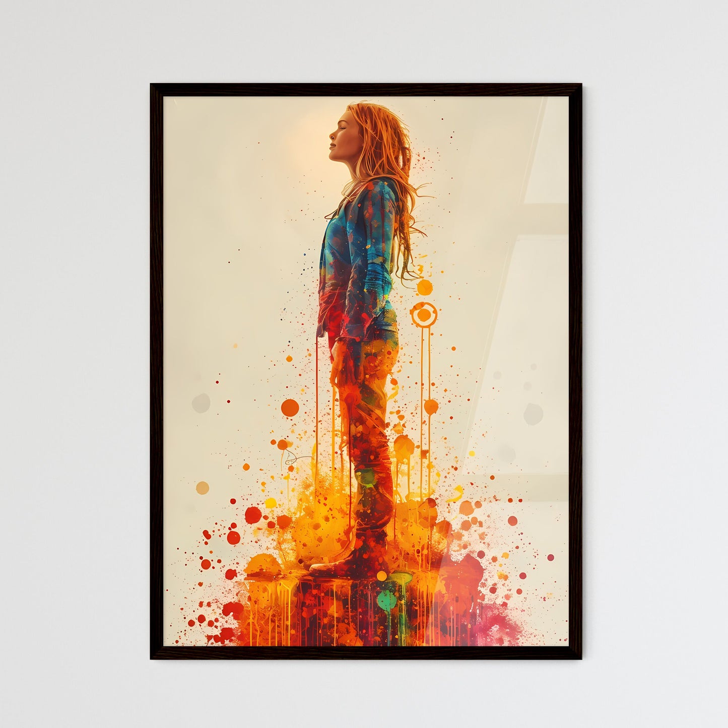 A standing woman - Framed Art Print