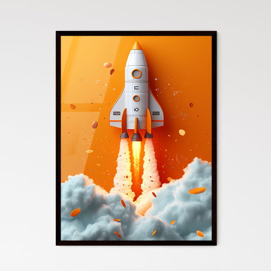 The rocket is launching - Art print of a roc - Framed Art Print