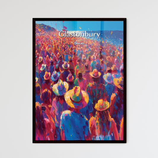 Glastonbury - Art print of a large crowd of people in hats Default Title