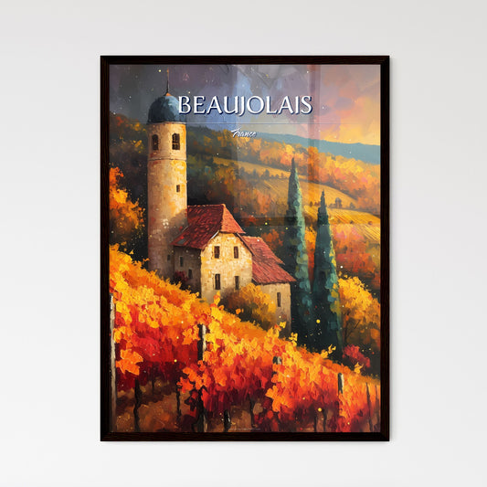Beaujolais, France - Art print of a painting of a house in a vineyard Default Title