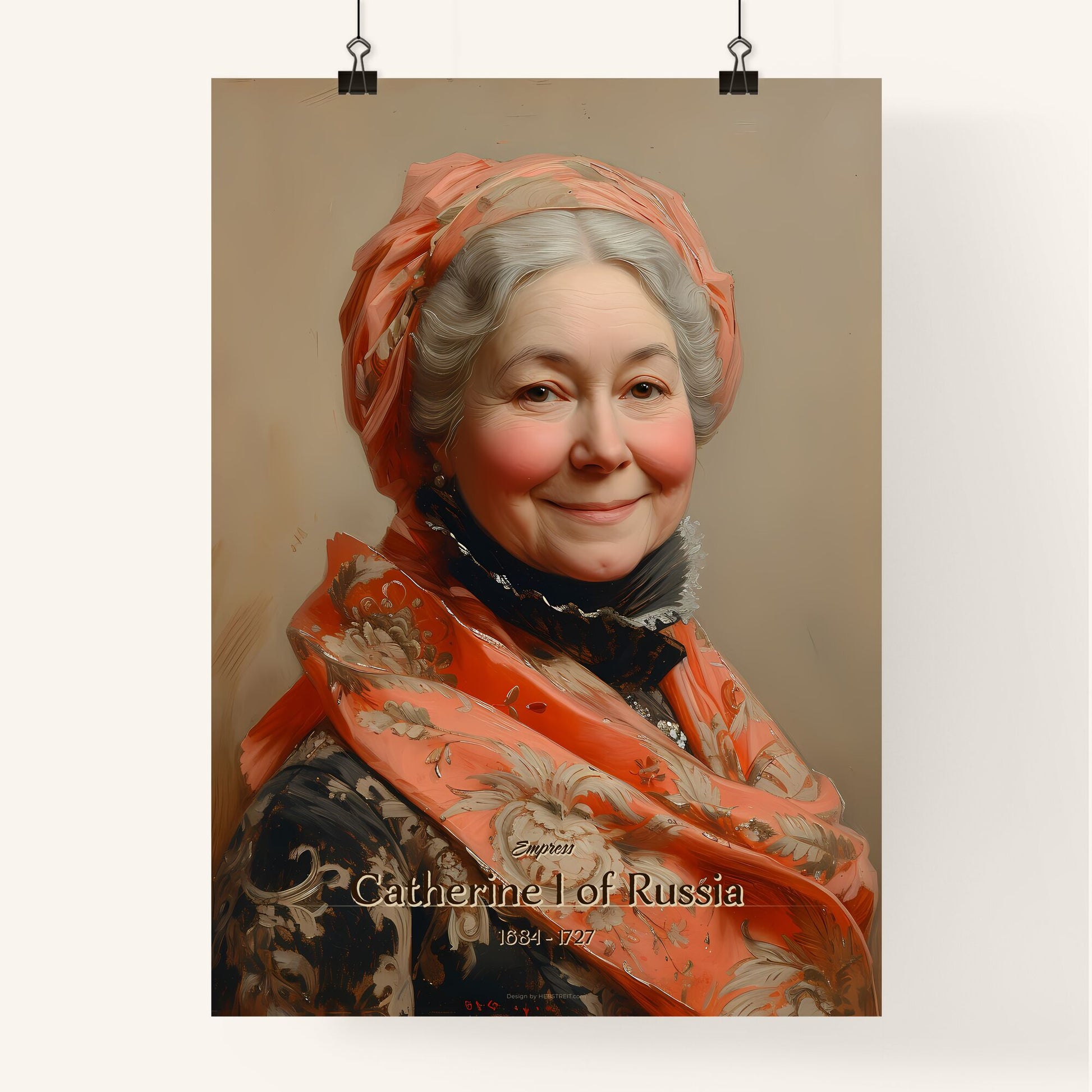 Empress, Catherine I of Russia, 1684 - 1727, A Poster of a woman in a scarf Default Title