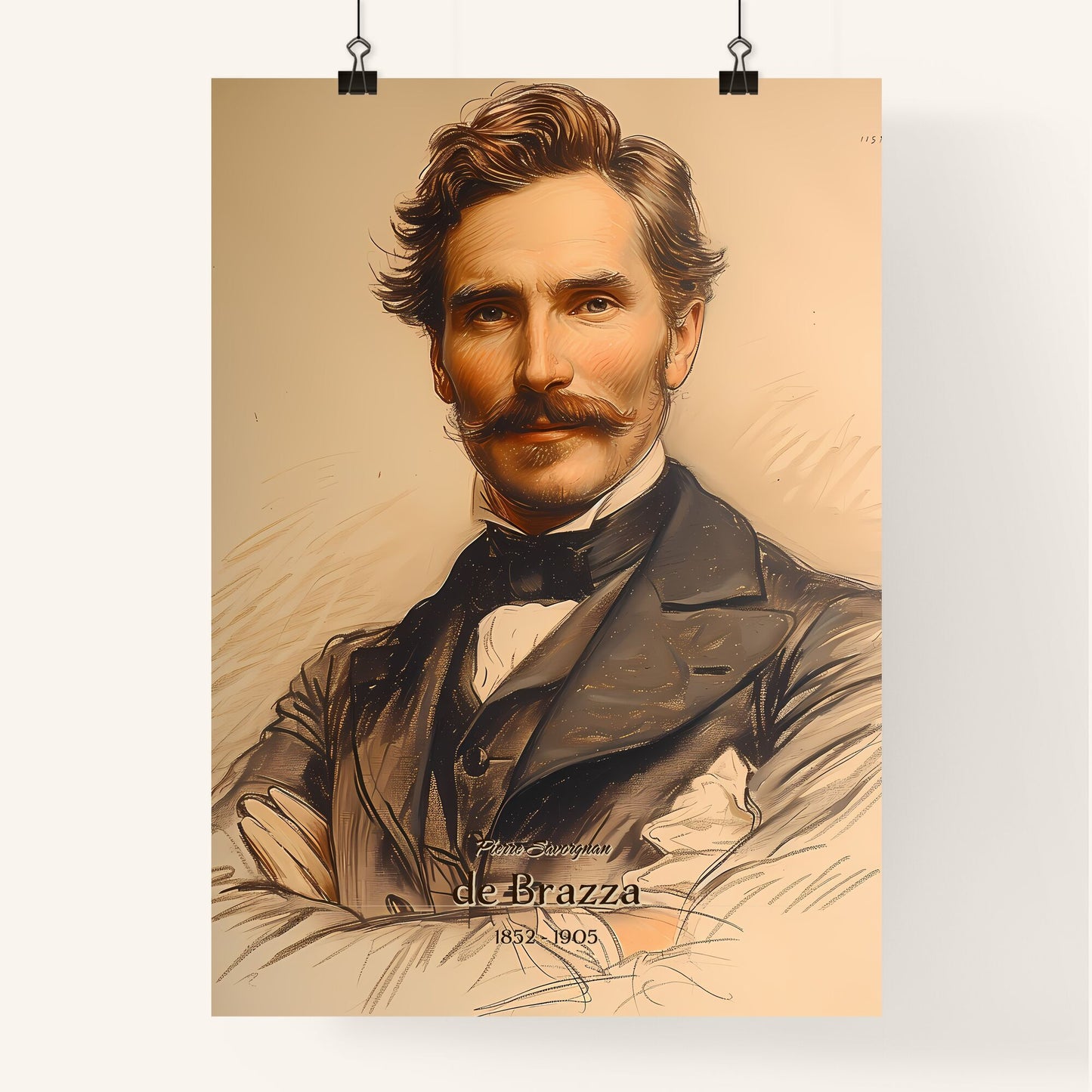 Pierre Savorgnan, de Brazza, 1852 - 1905, A Poster of a man with a mustache Default Title
