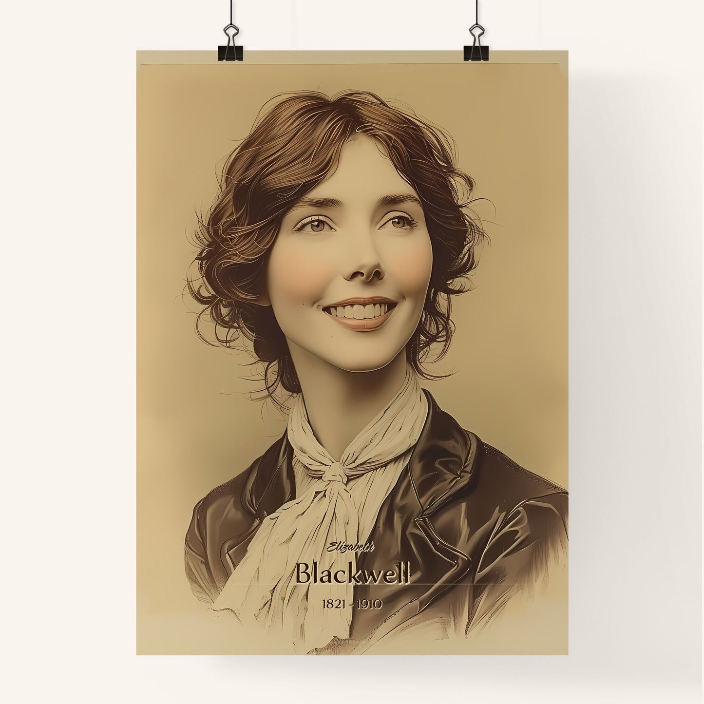 Elizabeth, Blackwell, 1821 - 1910, A Poster of a woman with a scarf around her neck Default Title
