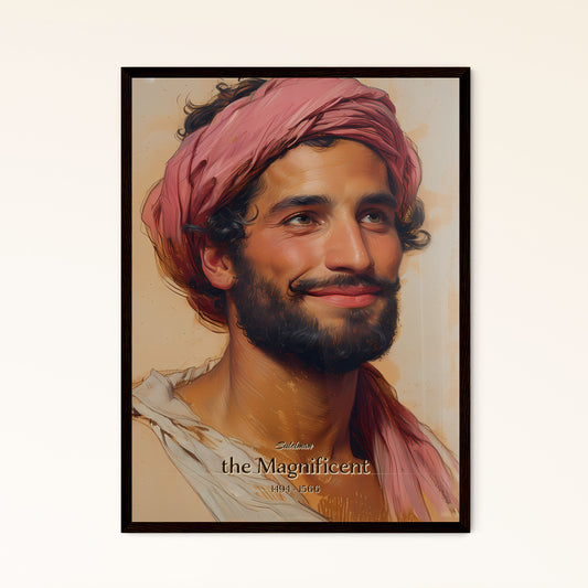 Suleiman, the Magnificent, 1494 - 1566, A Poster of a man with a beard and a pink head wrap Default Title