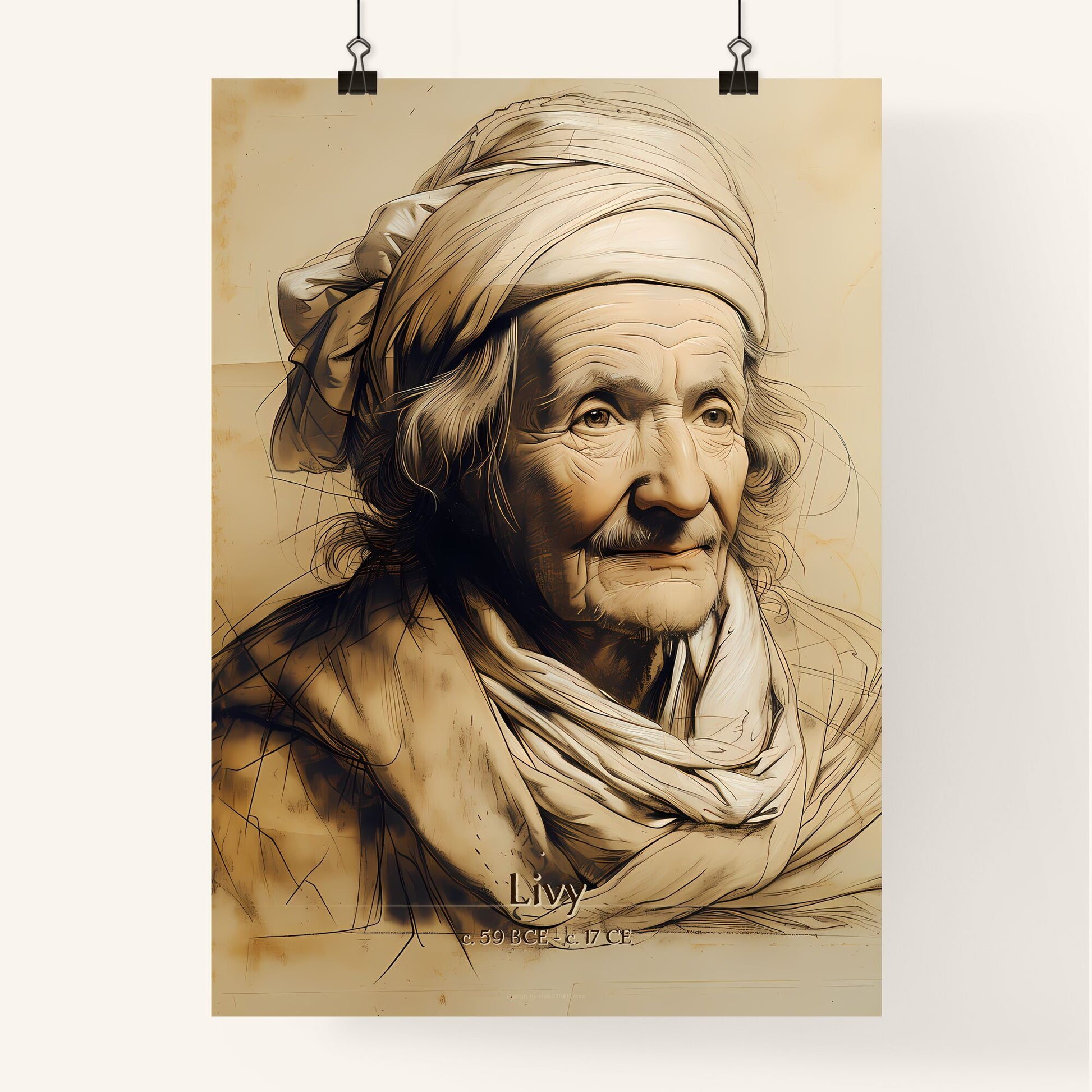 Livy, c. 59 BCE - c. 17 CE, A Poster of a drawing of an old woman Default Title