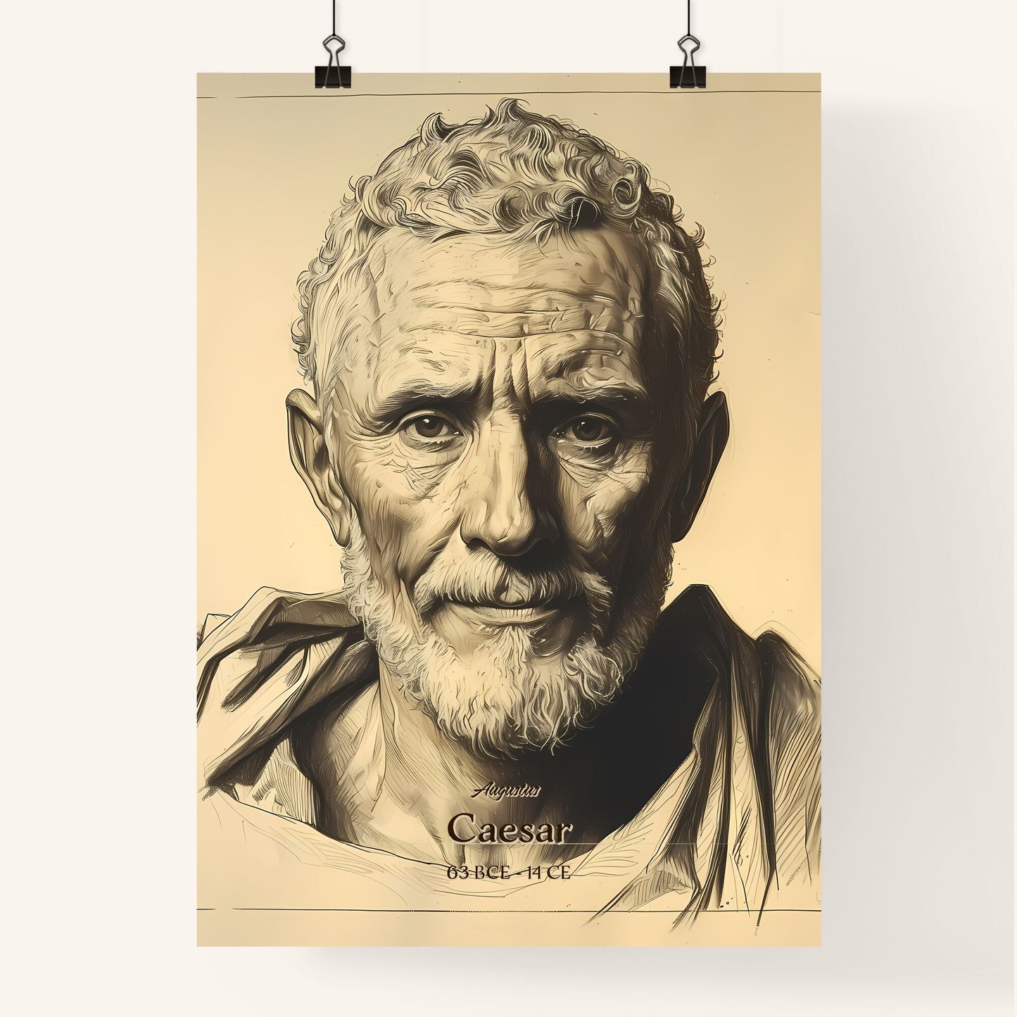 Augustus, Caesar, 63 BCE - 14 CE, A Poster of a man with a beard Default Title