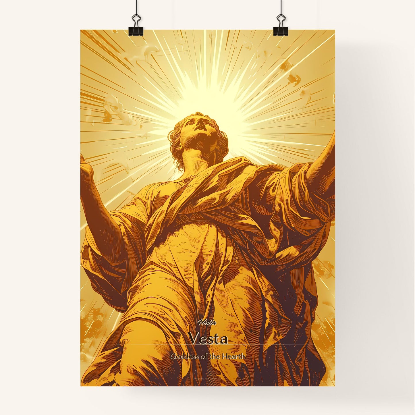 Hestia, Vesta, Goddess of the Hearth, A Poster of a statue of a man with arms outstretched Default Title