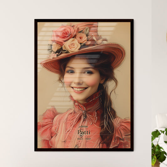 Adelina, Patti, 1843 - 1919, A Poster of a woman wearing a hat with flowers Default Title