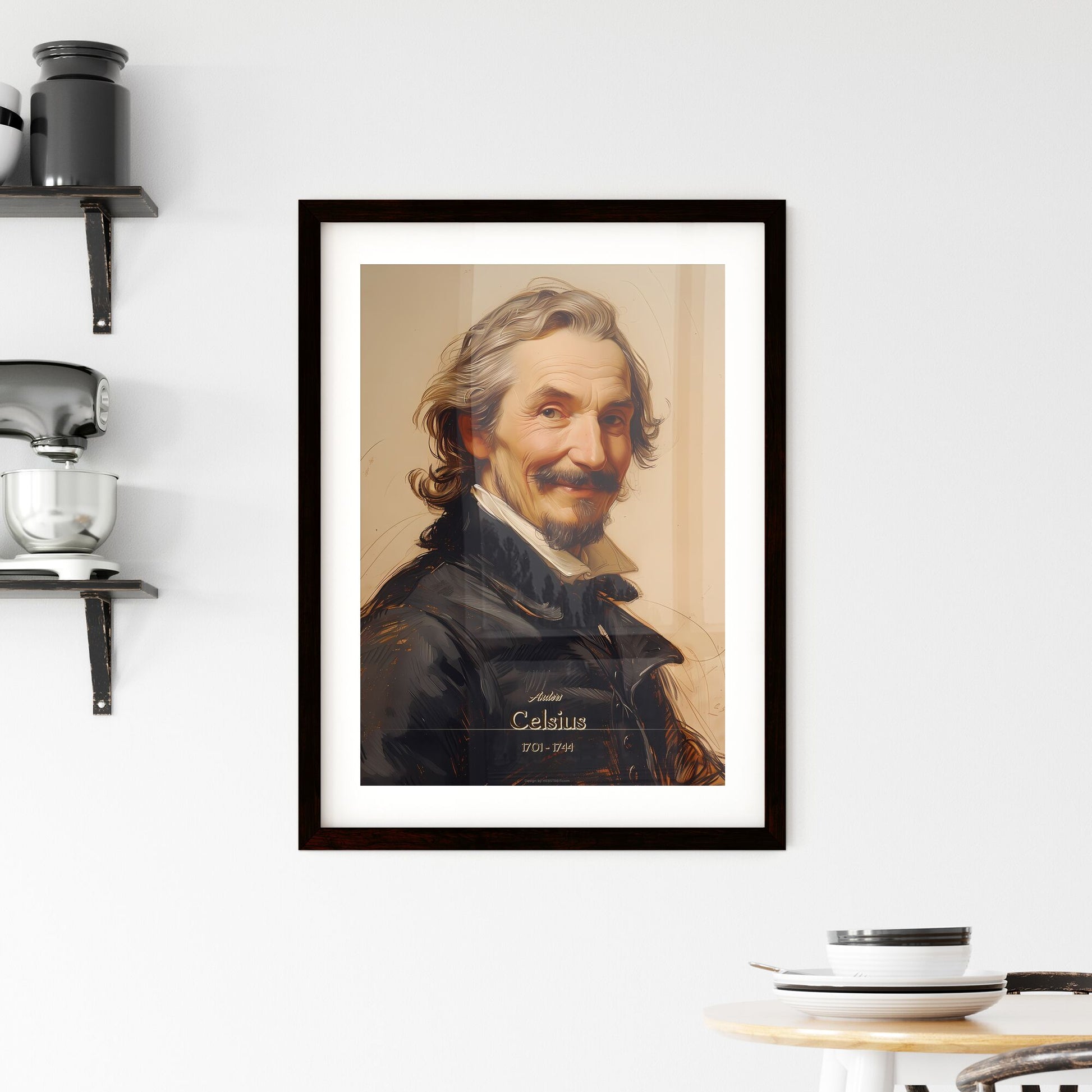 Anders, Celsius, 1701 - 1744, A Poster of a man with long hair and a mustache Default Title
