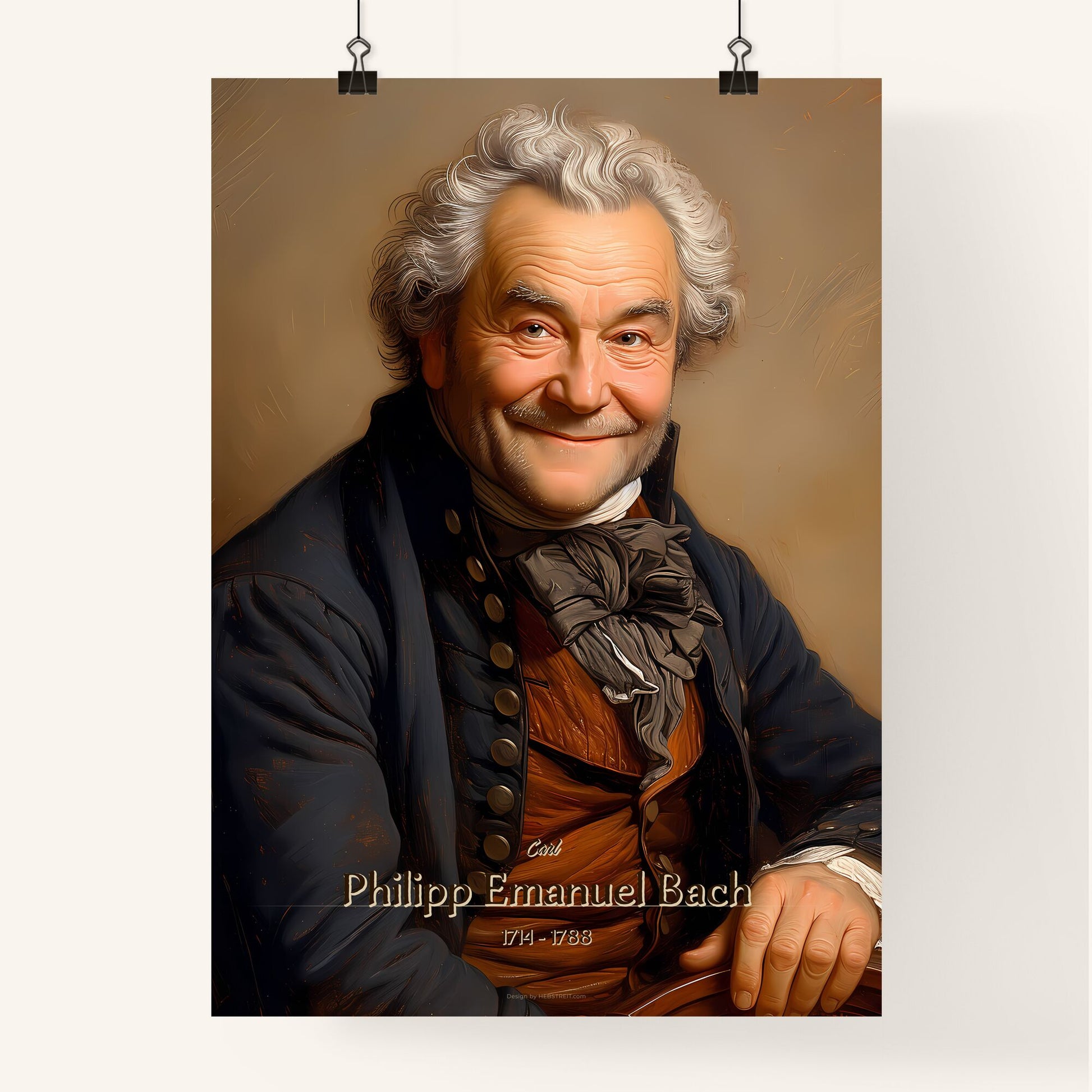 Carl, Philipp Emanuel Bach, 1714 - 1788, A Poster of a man in a garment Default Title