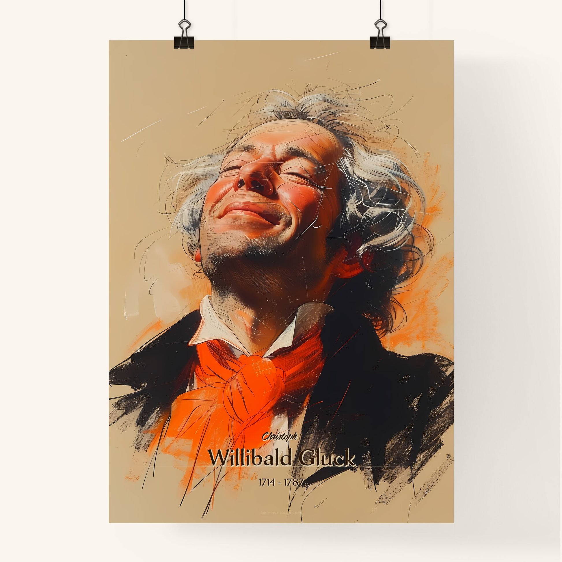 Christoph, Willibald Gluck, 1714 - 1787, A Poster of a man with his eyes closed Default Title