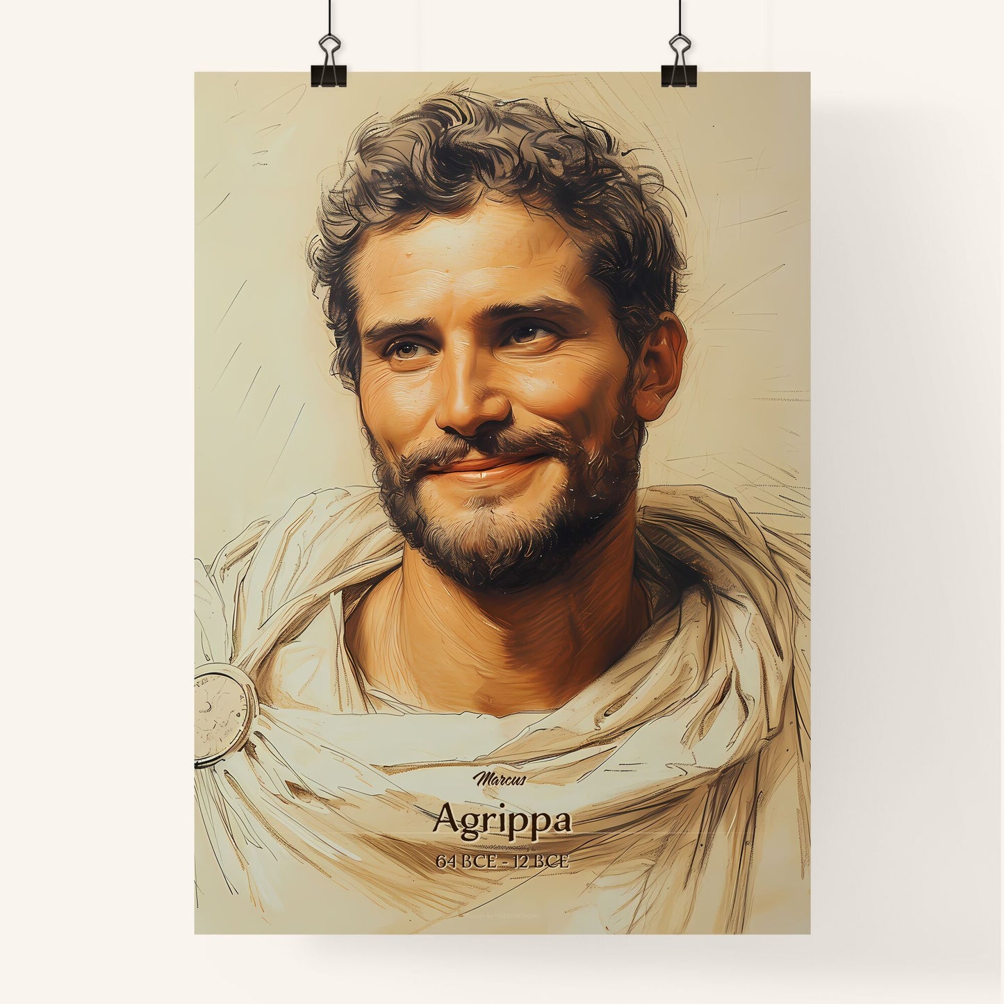 Marcus, Agrippa, 64 BCE - 12 BCE, A Poster of a man in a robe Default Title