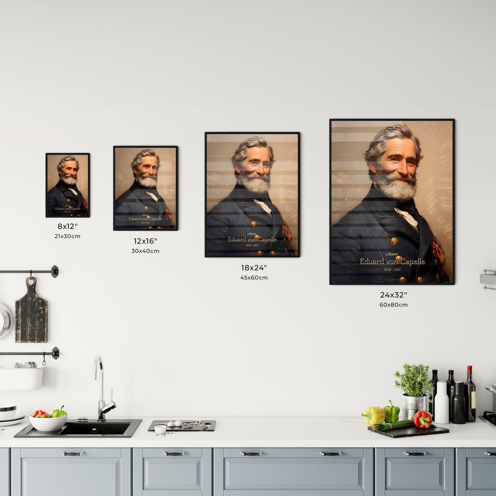 Admiral, Eduard von Capelle, 1855 - 1931, A Poster of a man with a beard and mustache wearing a military uniform Default Title