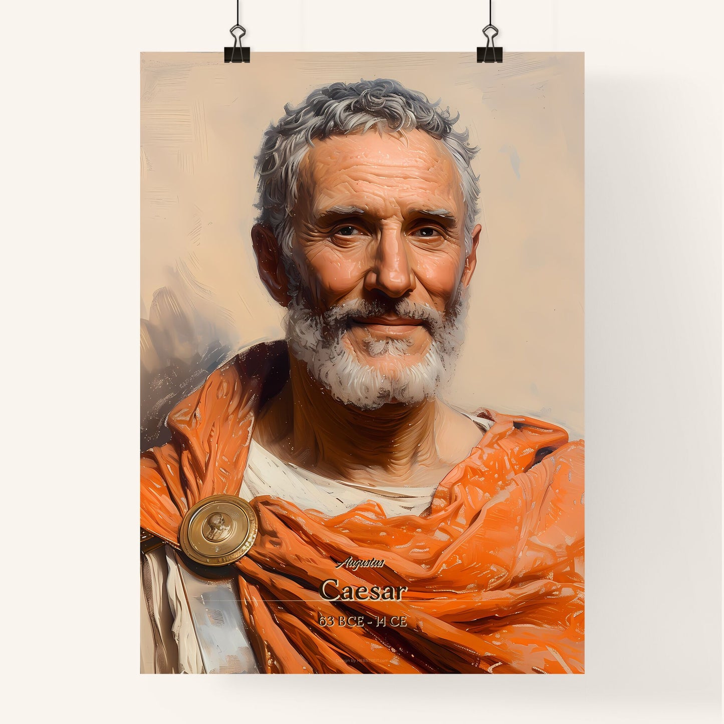 Augustus, Caesar, 63 BCE - 14 CE, A Poster of a man wearing an orange robe Default Title