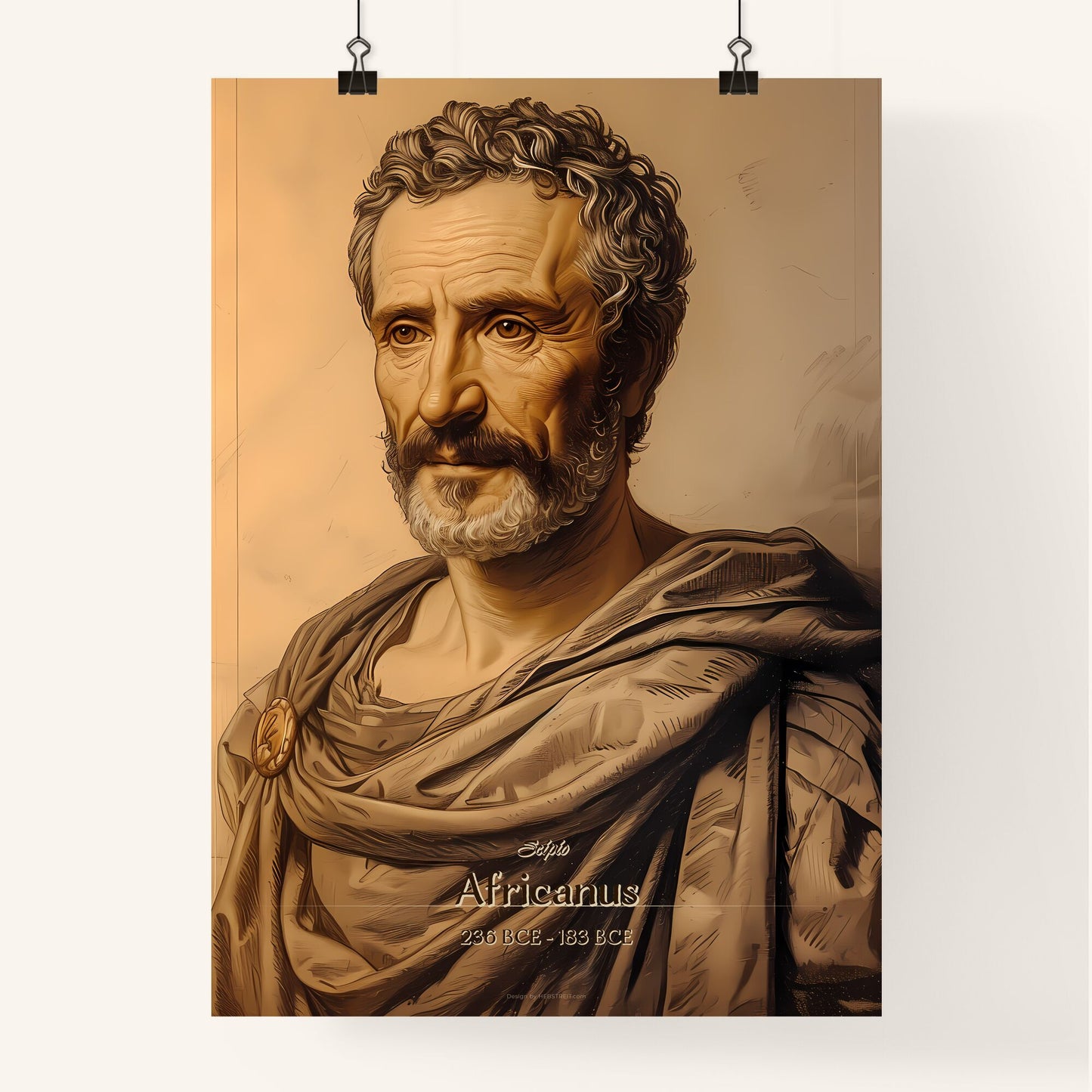 Scipio, Africanus, 236 BCE - 183 BCE, A Poster of a painting of a man wearing a robe Default Title