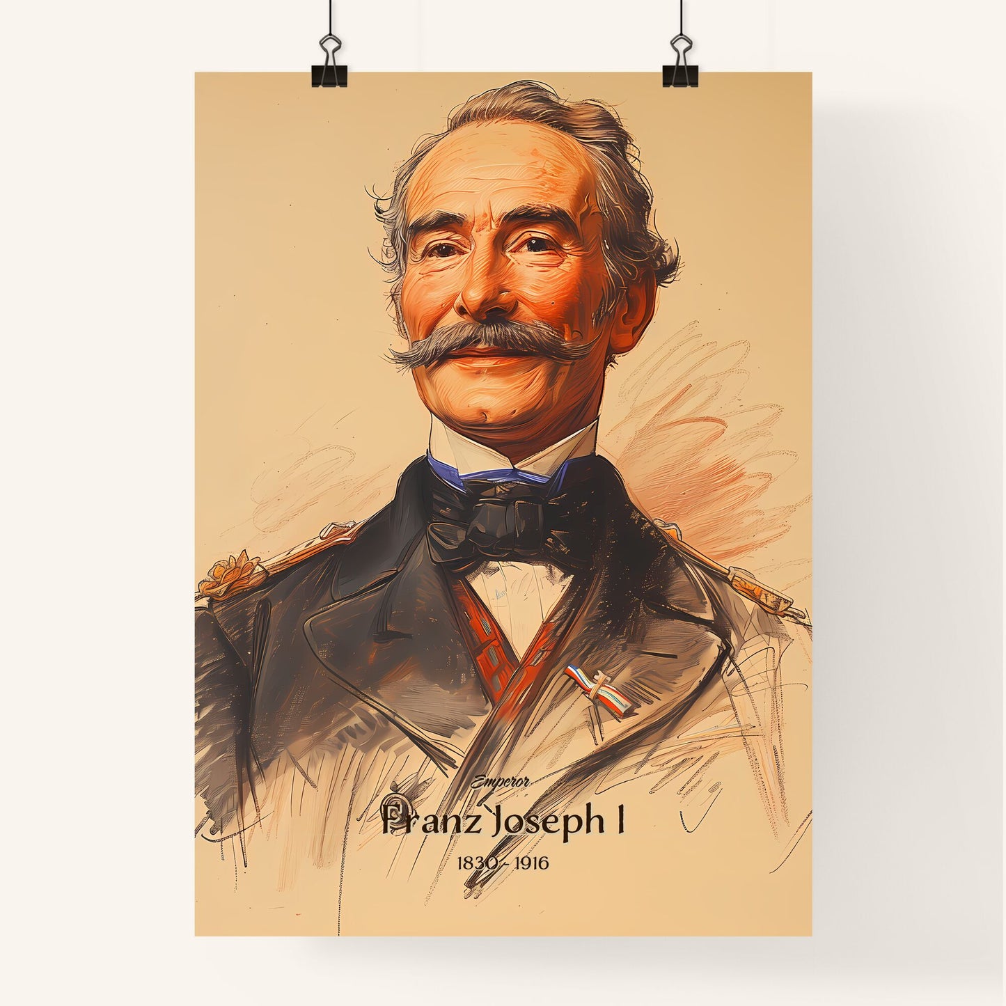 Emperor, Franz Joseph I, 1830 - 1916, A Poster of a man with a mustache Default Title