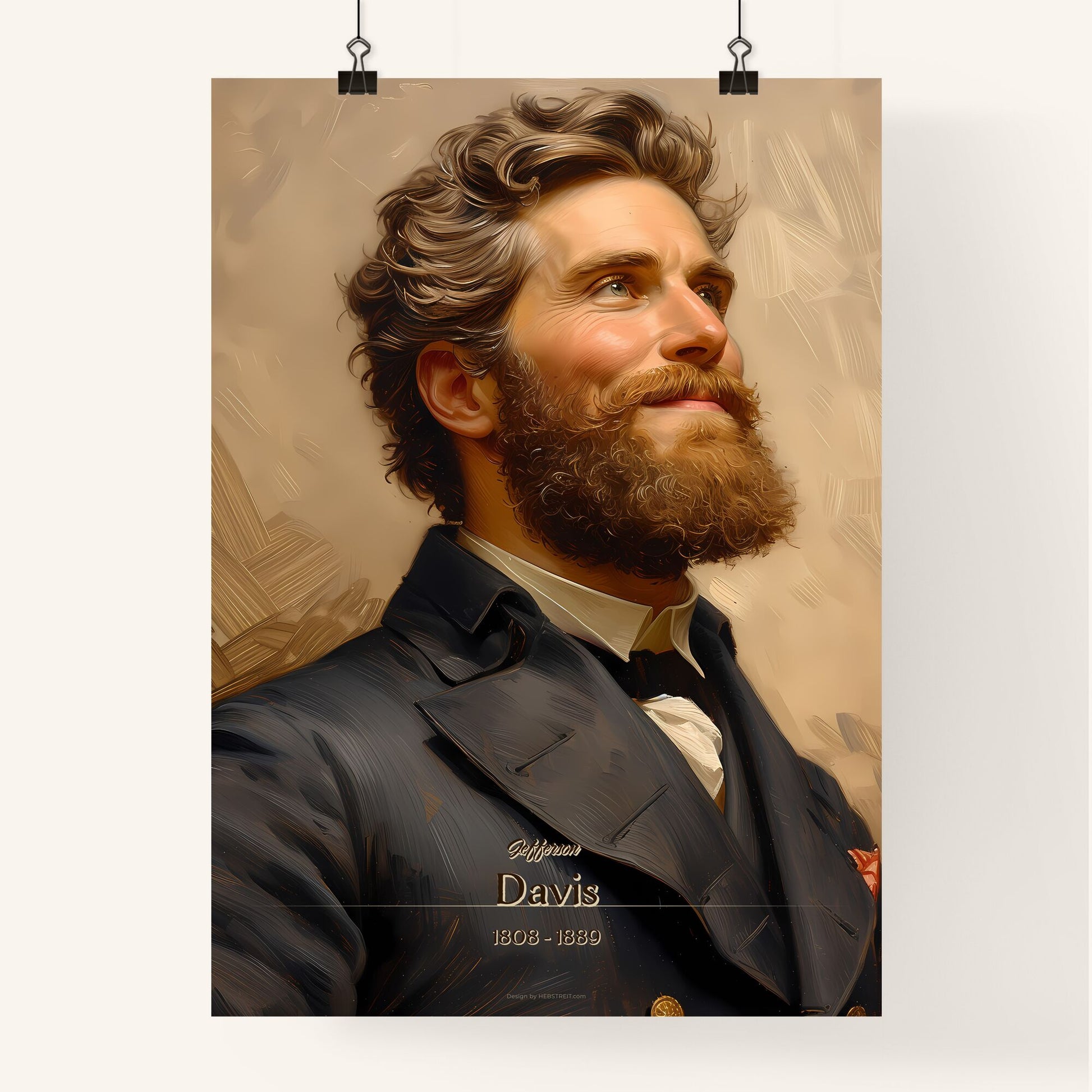Jefferson, Davis, 1808 - 1889, A Poster of a man with a beard looking up Default Title