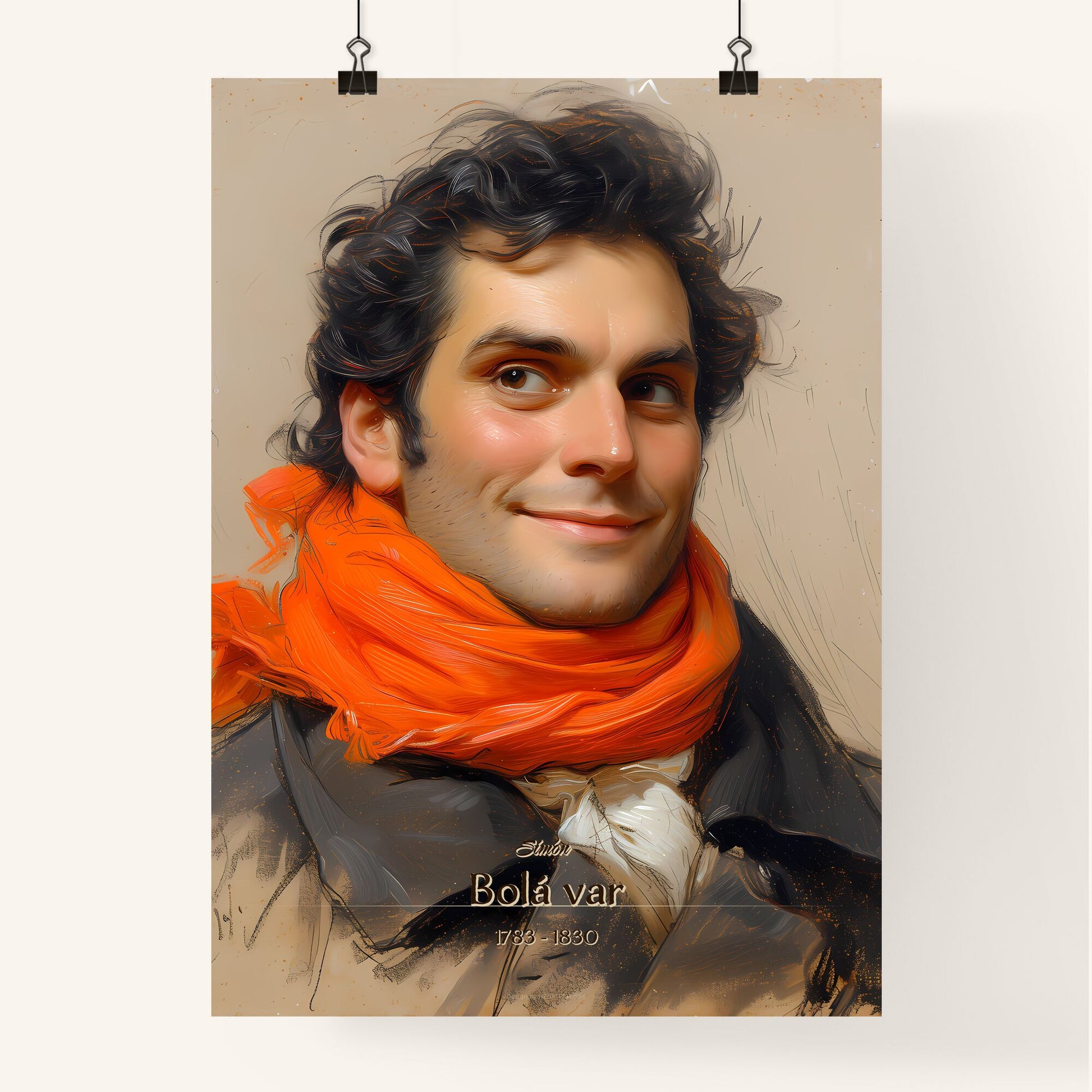 Simón, Bolá­var, 1783 - 1830, A Poster of a man with a scarf around his neck Default Title