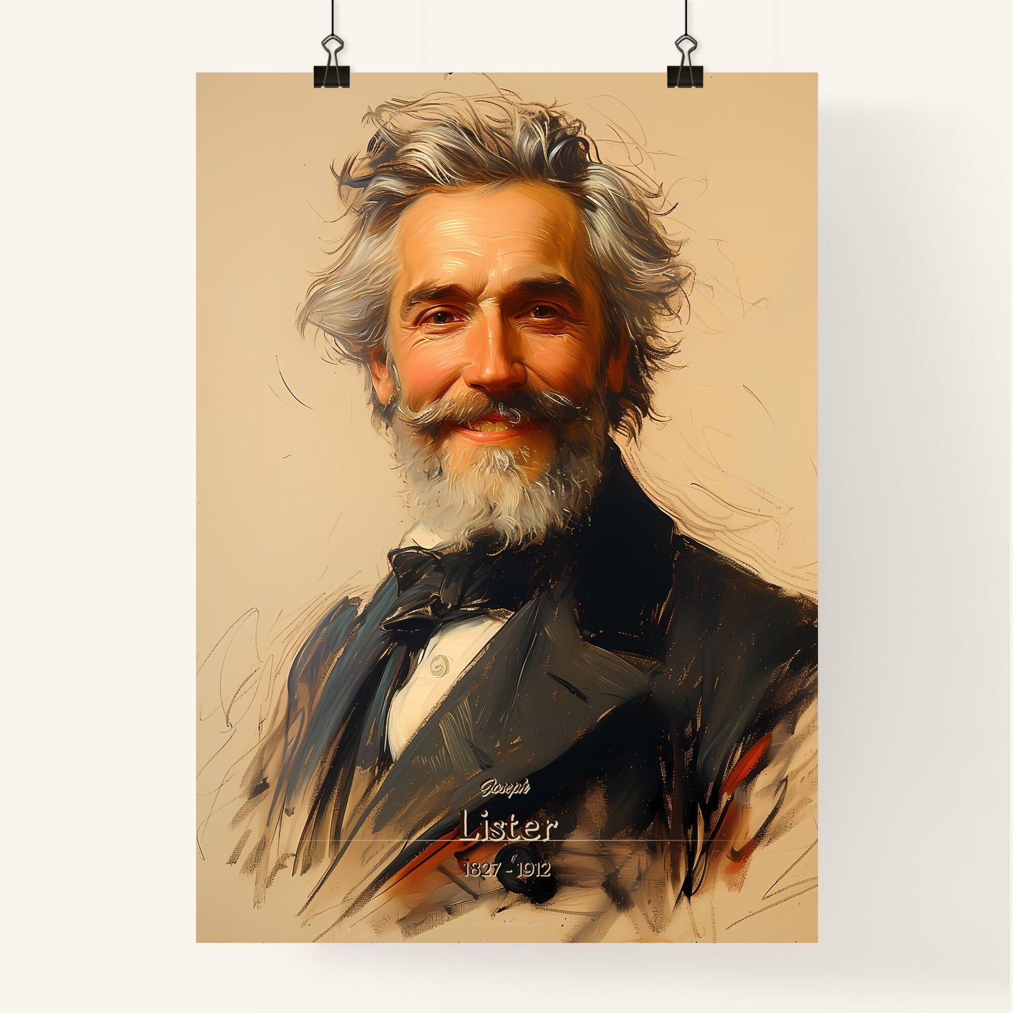 Joseph, Lister, 1827 - 1912, A Poster of a painting of a man with a beard Default Title