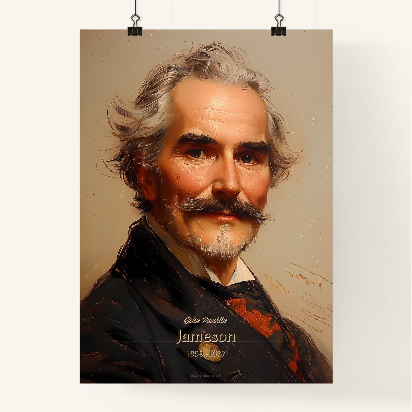 John Franklin, Jameson, 1859 - 1937, A Poster of a man with a mustache Default Title
