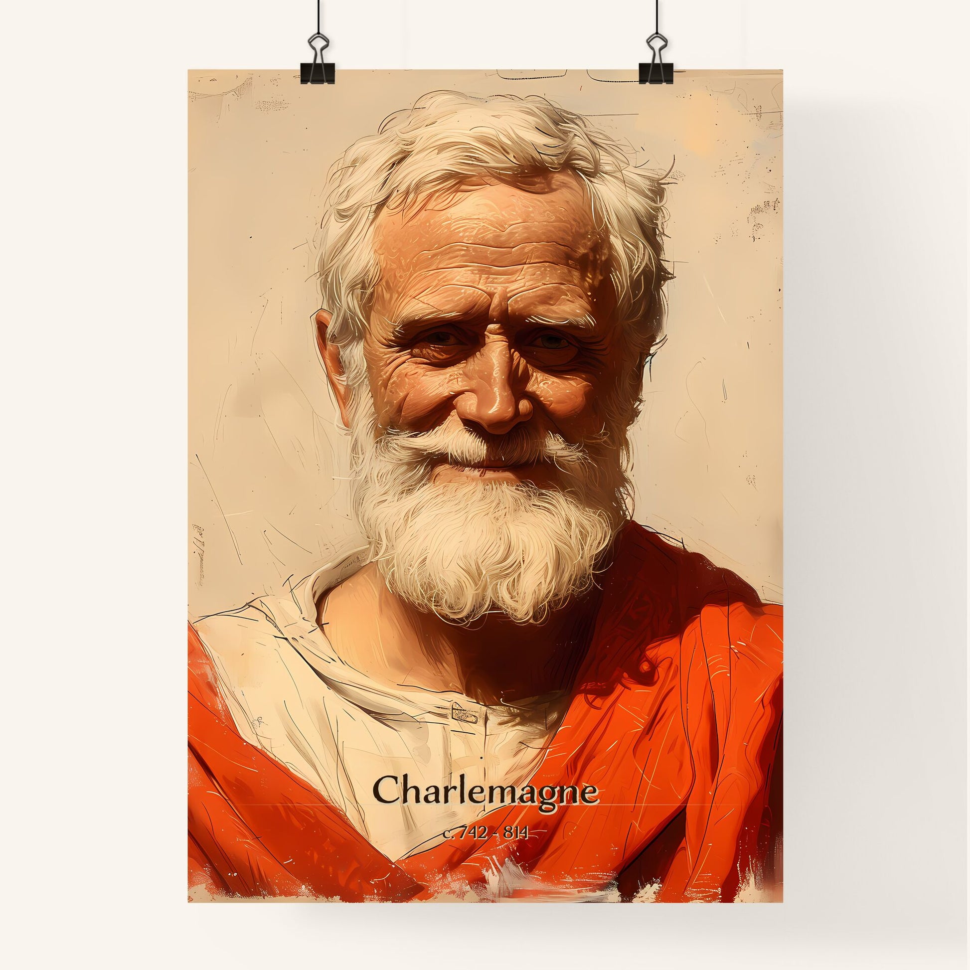 Charlemagne, c. 742 - 814, A Poster of a man with a beard and white hair Default Title