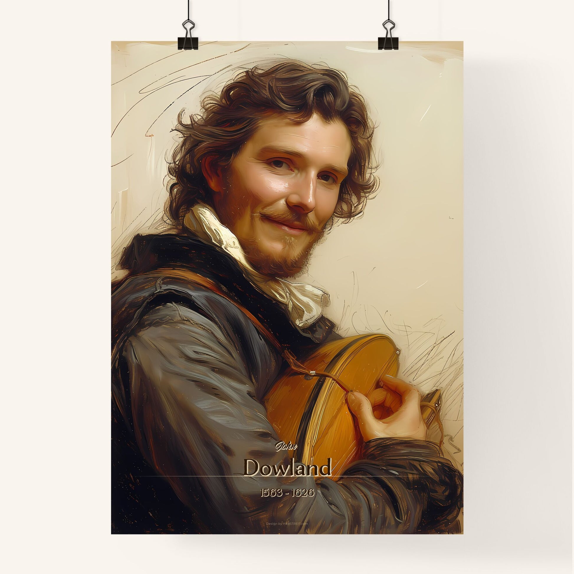 John, Dowland, 1563 - 1626, A Poster of a man holding a guitar Default Title